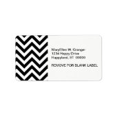 Zwart-wit groot Chevron ZigZag Pattern Etiket (Voorkant)