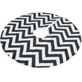Zwart-wit groot Chevron ZigZag Pattern Kerstboom Rok (Gekanteld)
