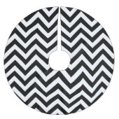 Zwart-wit groot Chevron ZigZag Pattern Kerstboom Rok (Voorkant)