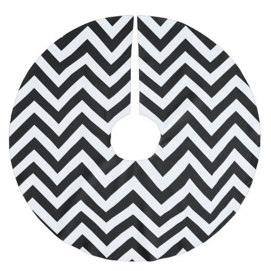 Zwart-wit groot Chevron ZigZag Pattern Kerstboom Rok (Voorkant)