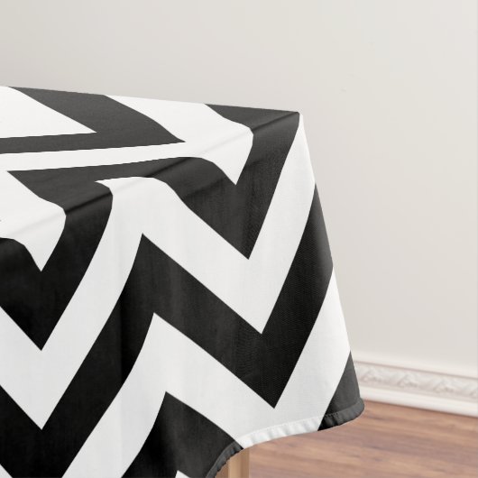 Zwart-wit groot Chevron ZigZag Pattern Tafelkleed (Voorbeeld)