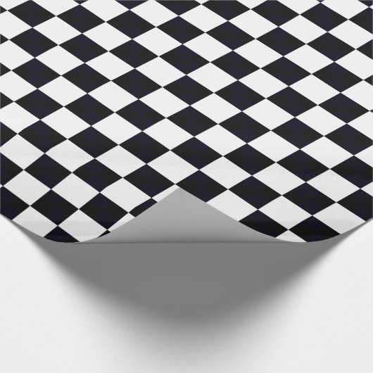 Zwart-wit, groot controlerapatroon cadeaupapier (Hoek)