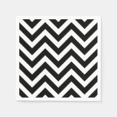 Zwart-wit Groot formaat Chevron Stripes Papier Servet (Voorkant)