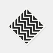 Zwart-wit Groot formaat Chevron Stripes Papier Servet (Hoek)