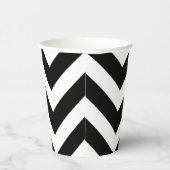 Zwart-wit Groot formaat Chevron Stripes Papieren Bekers (Rechts)