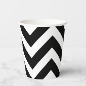 Zwart-wit Groot formaat Chevron Stripes Papieren Bekers (Voorkant)