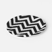 Zwart-wit Groot formaat Chevron Stripes Papieren Bordje (Gekanteld)