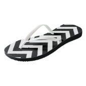 Zwart-wit Groot formaat Chevron Stripes Teenslippers (Schuin)