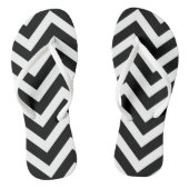 Zwart-wit Groot formaat Chevron Stripes Teenslippers (Voetbed)