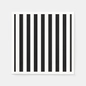 Zwart-wit Groot formaat Verticaal Stripes Papier Servet (Voorkant)