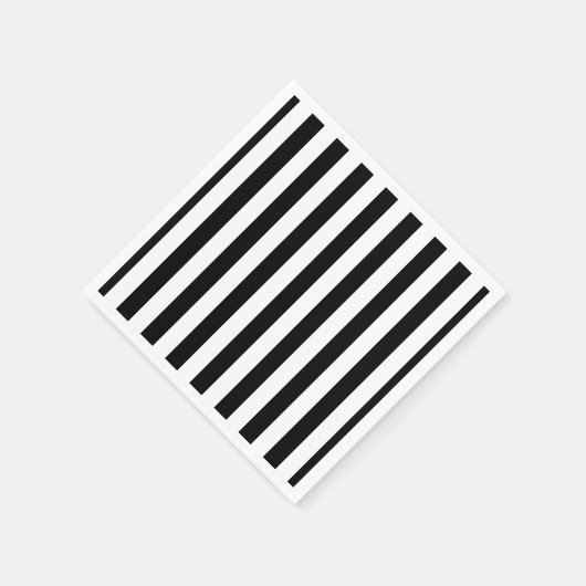 Zwart-wit Groot formaat Verticaal Stripes Papier Servet (Hoek)