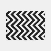 Zwart-wit Groot Grootte Horizontale Chevron Fleece Deken (Voorkant (Horizontaal))