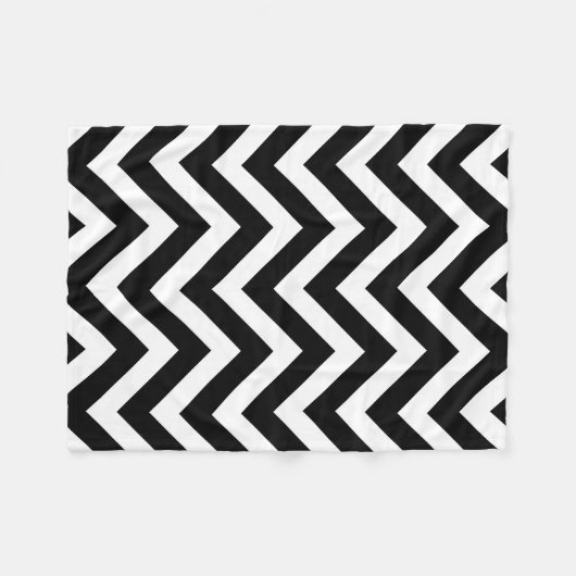 Zwart-wit Groot Grootte Horizontale Chevron Fleece Deken (Voorkant (Horizontaal))