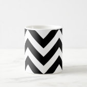 Zwart-wit Groot horizontaal Chevron Patroon Koffiemok (Center)