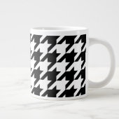 Zwart-wit, groot houndstoothpatroon grote koffiekop (Rechts)