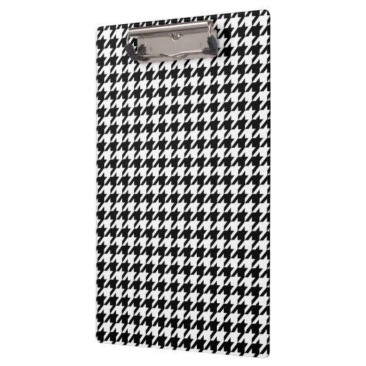 Zwart-wit, groot houndstoothpatroon klembord (Links)
