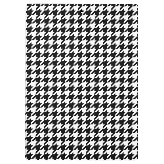 Zwart-wit, groot houndstoothpatroon klembord (Achterkant)