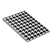Zwart-wit, groot houndstoothpatroon notitieboek (Rechterzijde)