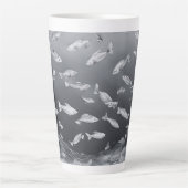 Zwart-wit groot latte mok (Voorkant)