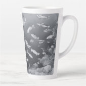 Zwart-wit groot latte mok (Rechts)