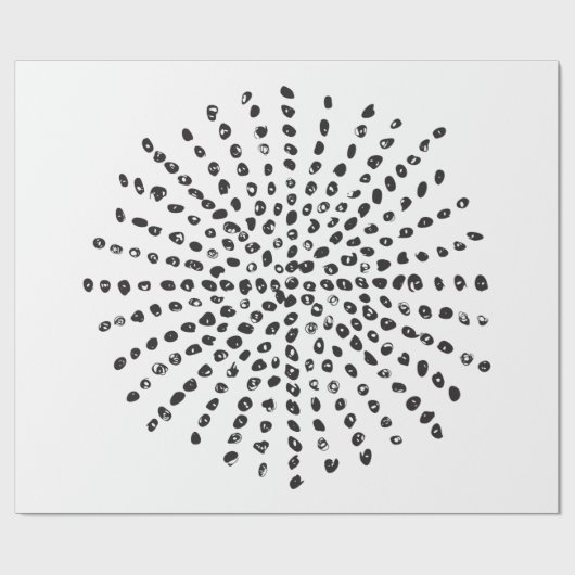 Zwart-wit groot stippatroon cadeaupapier (Vlak)