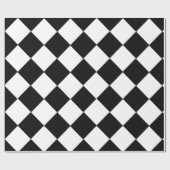 Zwart-wit, groot toetsenbord met diamantpatroon cadeaupapier (Vlak)