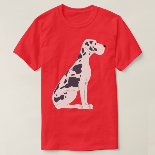 Zwart-wit Grote Deense hond T-shirt (Design voorkant)
