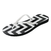 Zwart-wit grote diagonale Chevron strepen Teenslippers (Schuin)