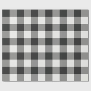 Zwart-wit grote geruite gingham stof cadeaupapier