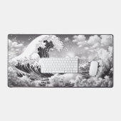 zwart-wit grote golf van kanagaw groot bureaumat (Keyboard & Muis)