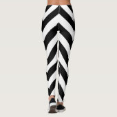 Zwart-wit grote grootte Chevron Leggings (Achterkant)