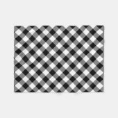 Zwart-wit Grote Grootte Diagonal Gingham Checks Fleece Deken (Voorkant (Horizontaal))