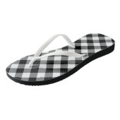 Zwart-wit Grote Grootte Diagonal Gingham Checks Teenslippers (Schuin)