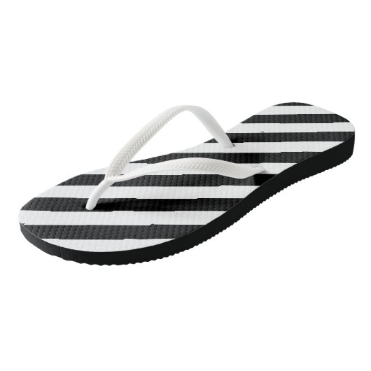 Zwart-wit Grote Grootte Diagonale Strepen Teenslippers (Schuin)