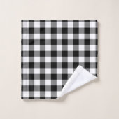 Zwart-wit Grote Grootte Gingham Checks Bad Handdoek (Wasdoekje)