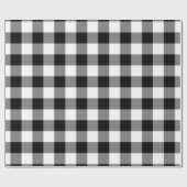 Zwart-wit Grote Grootte Gingham Checks Cadeaupapier (Vlak)