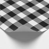 Zwart-wit Grote Grootte Gingham Checks Cadeaupapier (Hoek)