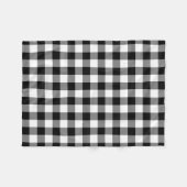 Zwart-wit Grote Grootte Gingham Checks Fleece Deken (Voorkant (Horizontaal))