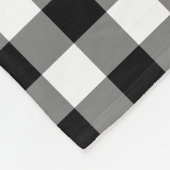 Zwart-wit Grote Grootte Gingham Checks Fleece Deken (Hoek)