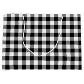 Zwart-wit Grote Grootte Gingham Checks Groot Cadeauzakje (Voorkant)