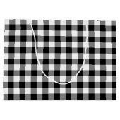 Zwart-wit Grote Grootte Gingham Checks Groot Cadeauzakje (Achterkant)