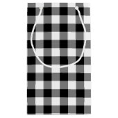 Zwart-wit Grote Grootte Gingham Checks Klein Cadeauzakje (Achterkant)