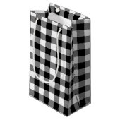 Zwart-wit Grote Grootte Gingham Checks Klein Cadeauzakje (Voorkant Gekanteld)