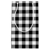 Zwart-wit Grote Grootte Gingham Checks Klein Cadeauzakje (Voorkant)