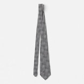 Zwart-wit Grote Grootte Gingham Checks Stropdas (Achterkant)