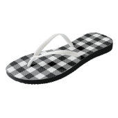 Zwart-wit Grote Grootte Gingham Checks Teenslippers (Schuin)