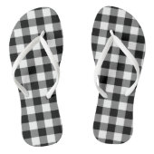 Zwart-wit Grote Grootte Gingham Checks Teenslippers (Voetbed)