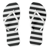 Zwart-wit Grote Grootte Horizontale Strepen Teenslippers (Voetbed)
