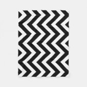 Zwart-wit Grote Grootte Verticale Chevron Fleece Deken (Voorkant)