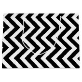 Zwart-wit Grote Grootte Verticale Chevron Groot Cadeauzakje (Voorkant)